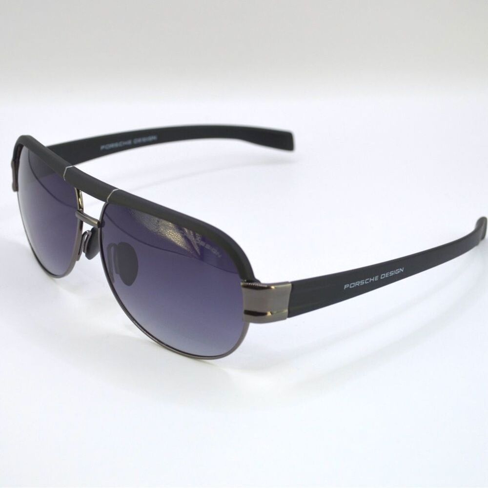 Porsche Design Men Sunglasses Matte Black Gunmetal | New | No Case  62-13-138